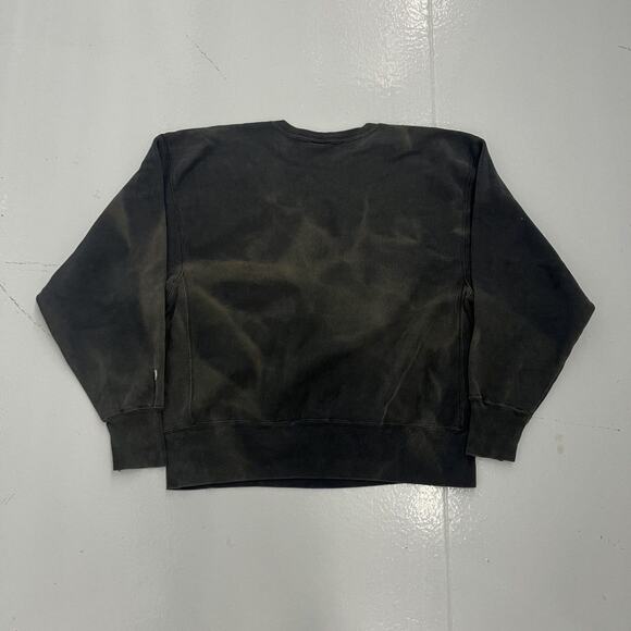 Vintage Y2k Champion Black Faded Reverse Weave Sweatshirt - Picture 2 of 3